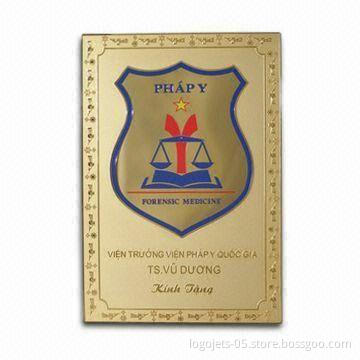 Plaque, Made of Copper, Decorated with Imitation Hard Enamel